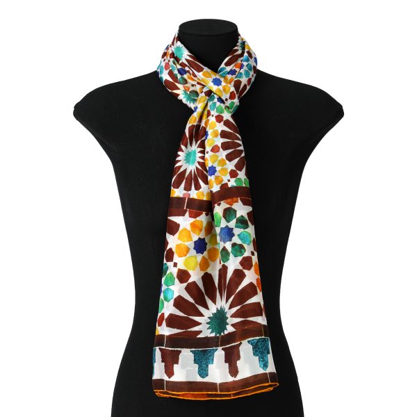 Pañuelo Seda Garnata Marrón - Imagen 2