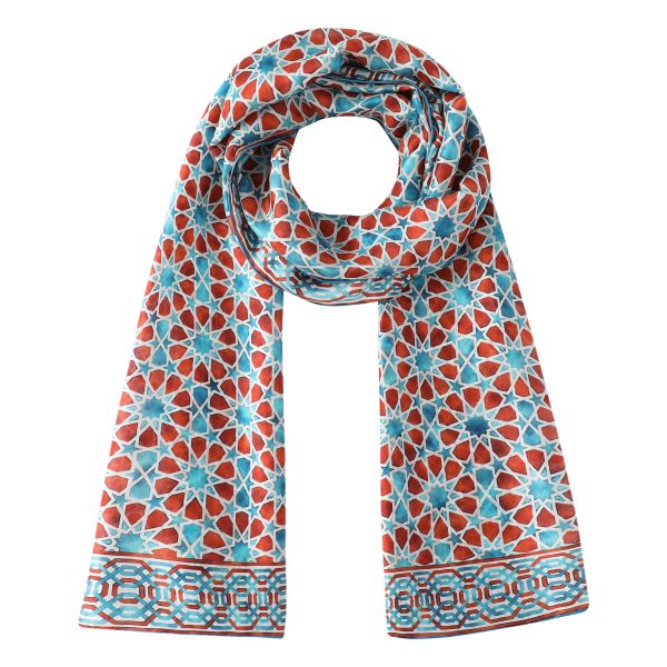 Pañuelo Seda Fátima Marrón - Pañuelos Habotai Arte Islámico 180x65 | Mayoristas Munira