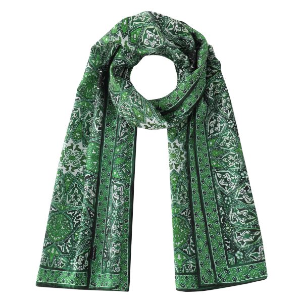 Pañuelo Seda Turkish Verde - Pañuelos Habotai Arte Islámico 180x65 | Mayoristas Munira
