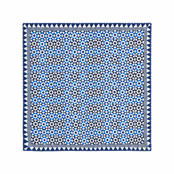 Pañuelo Seda Cuadrado Sabika Azul - Imagen 2