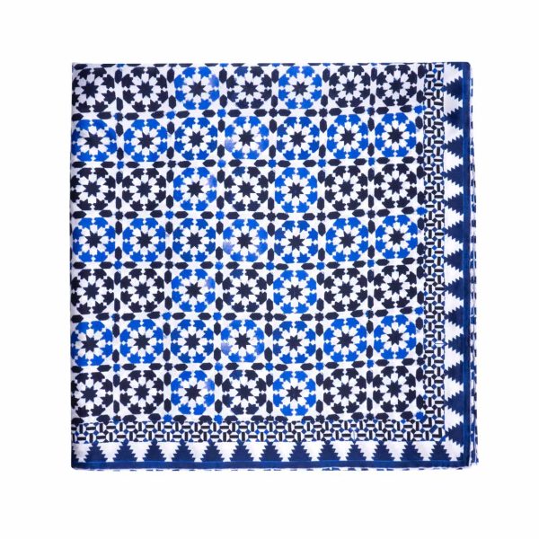 Pañuelo Seda Cuadrado Sabika Azul - Pañuelos Satin 65x65 | Mayoristas Munira