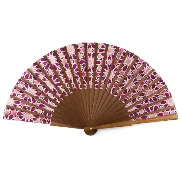 Abanico de Seda Zellige Rosa - Imagen 2
