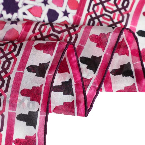 Pañuelo Seda Partal Rosa - Imagen 5