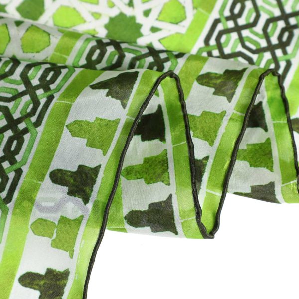 Pañuelo Seda Partal Verde - Imagen 5