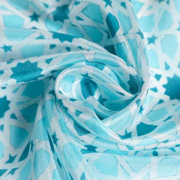 Pañuelo Seda Partal Azul - Imagen 3