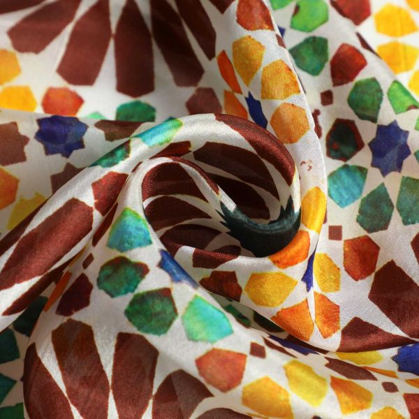 Pañuelo Seda Garnata Marrón - Imagen 3