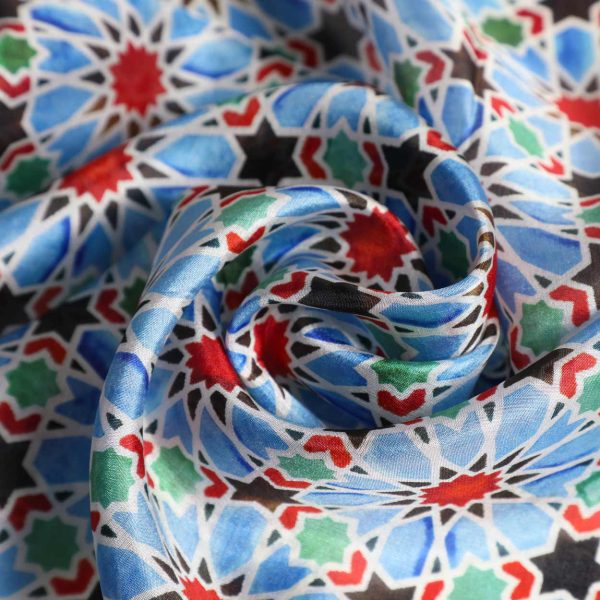 Pañuelo Seda Zellige Azul - Imagen 3