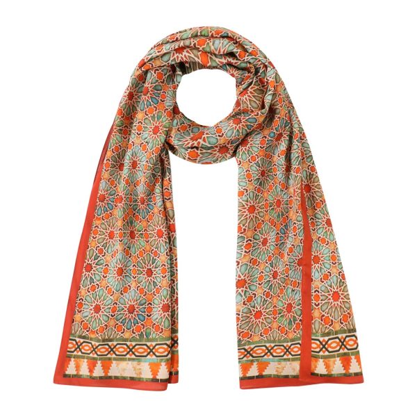 Pañuelo Modal Zellige Naranja - Pañuelos Modal 180x65 | Mayoristas Munira
