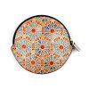 Monedero Pandereta Estampado Zellige Naranja - Monederos | Mayoristas Munira