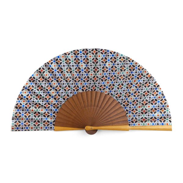 Abanico de Seda Malaqa - Abanicos 23 cm Seda | Mayoristas Munira