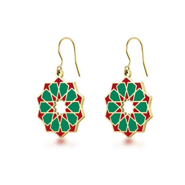 Pendientes Siraj Verde - Rojo - Imagen 2