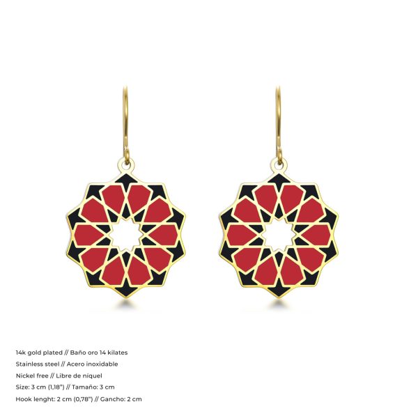 Pendientes Siraj Rojo - Imagen 4