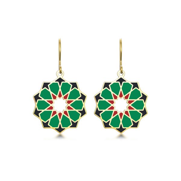 Pendientes Siraj Verde - Negro - Pendientes | Mayoristas Munira