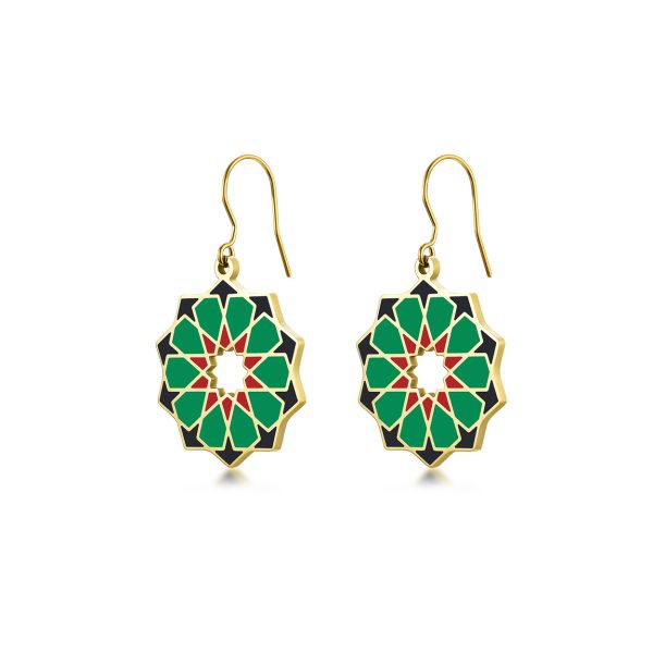Pendientes Siraj Verde - Negro - Imagen 2