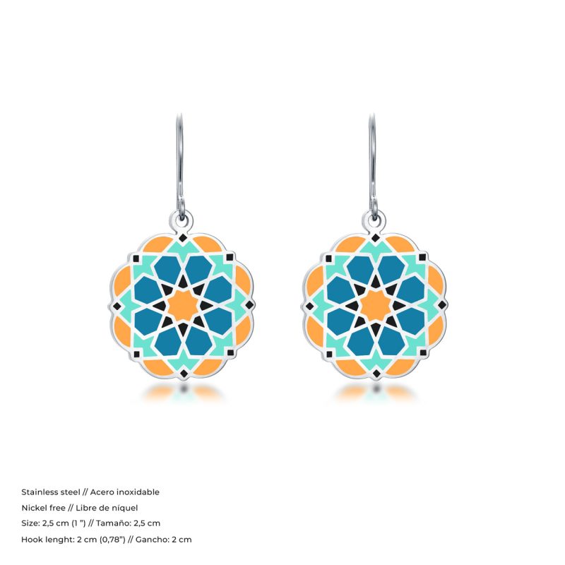 Pendientes Nazarí Azul - Naranja