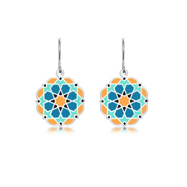 Pendientes Nazarí Azul - Naranja - Pendientes | Mayoristas Munira