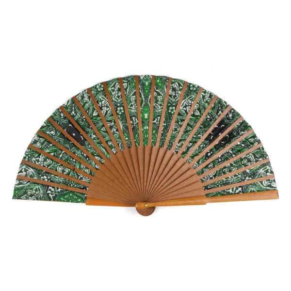 Abanico de Seda Turkish Verde - Imagen 2