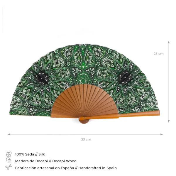 Abanico de Seda Turkish Verde - Imagen 3