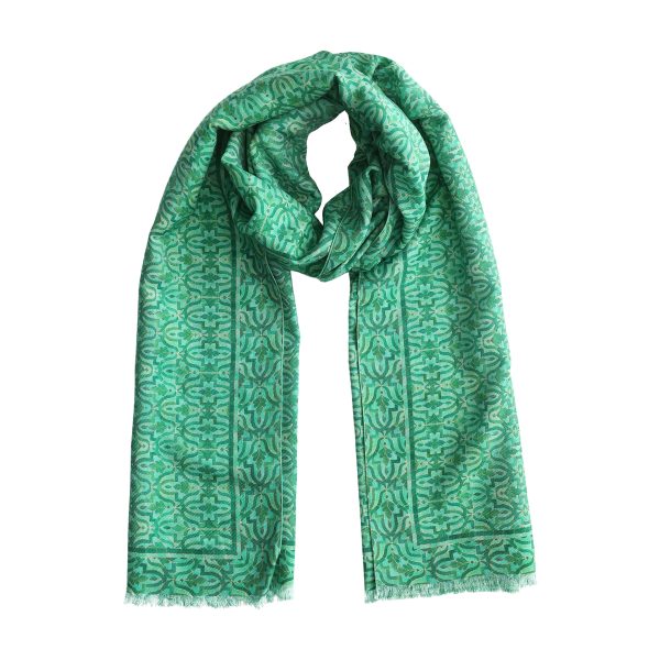 Pañuelo Seda y Lana Ahdar - Pañuelos Seda y Lana | Mayoristas Munira