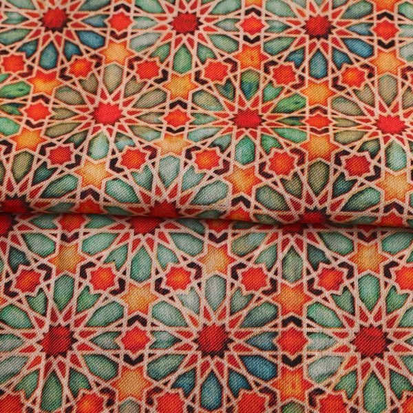 Pañuelo Seda y Lana Zellige Naranja - Imagen 5