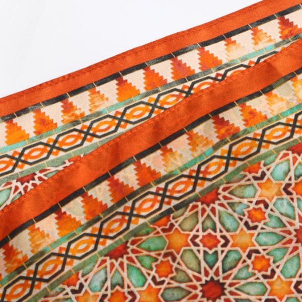 Pañuelo Cuadrado Seda Habotai Zellige v1, 55x55cm - Imagen 4