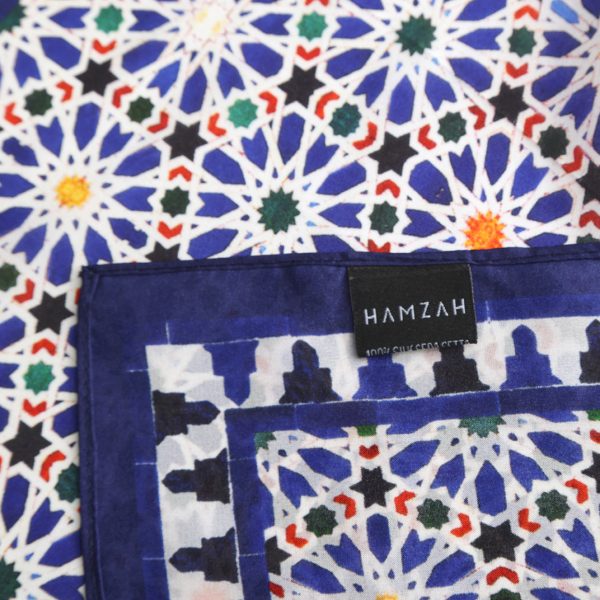 Pañuelo Cuadrado Seda Habotai Zellige v2, 55x55cm - Imagen 4