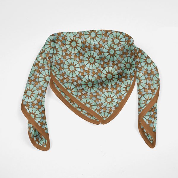 Pañuelo Cuadrado Seda Habotai Muqarnas v1, 55x55cm - Imagen 11