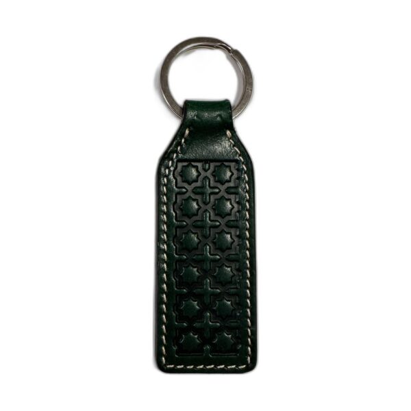 Llavero Piel Cruz y Estrella Verde