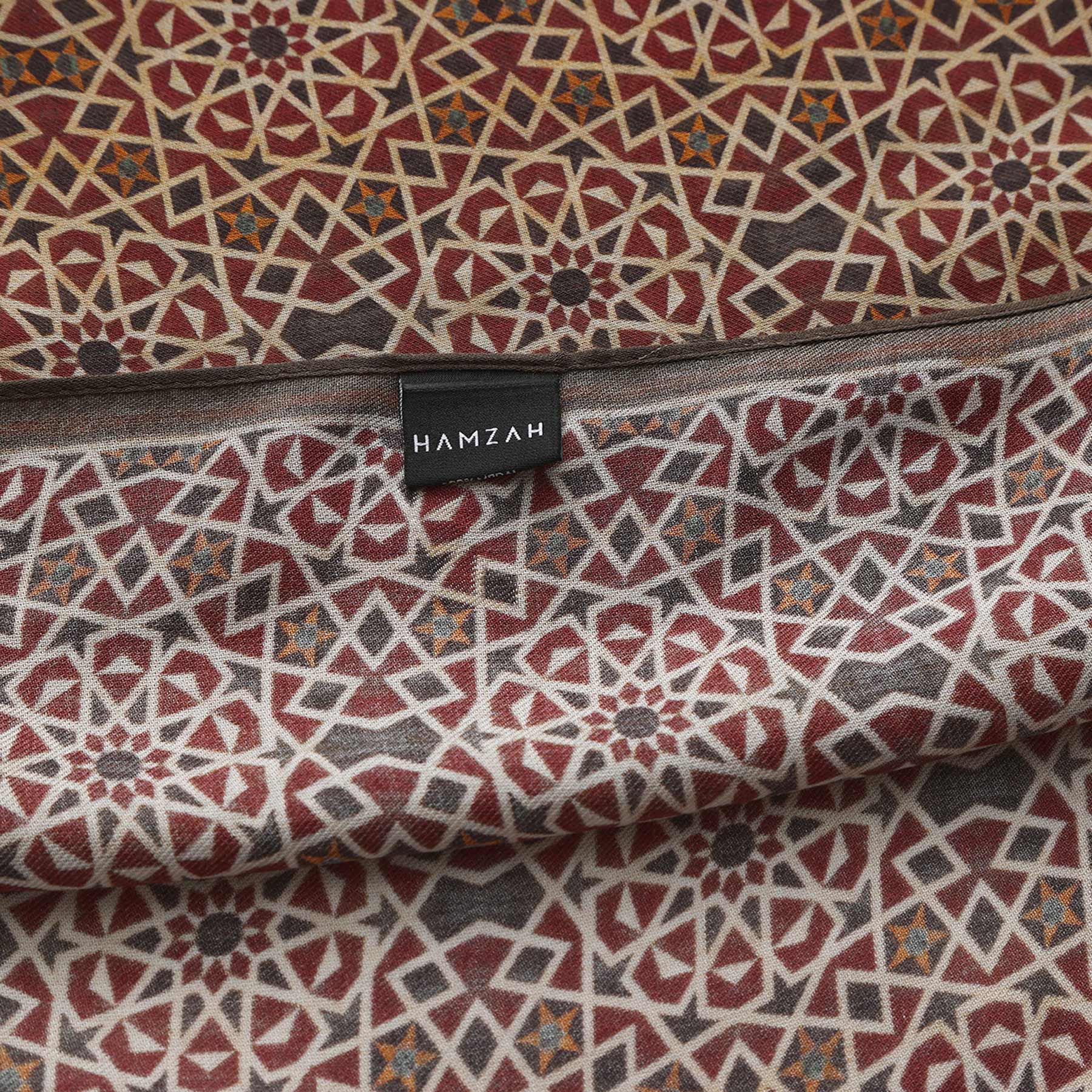 Estampado del Pañuelo Modal Dimashq con etiqueta interior Hamzah Modal