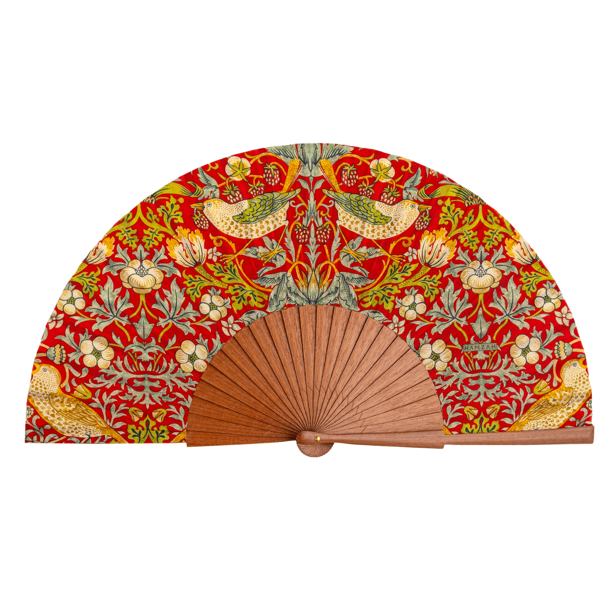 Abanico de Seda Birds 23 cm