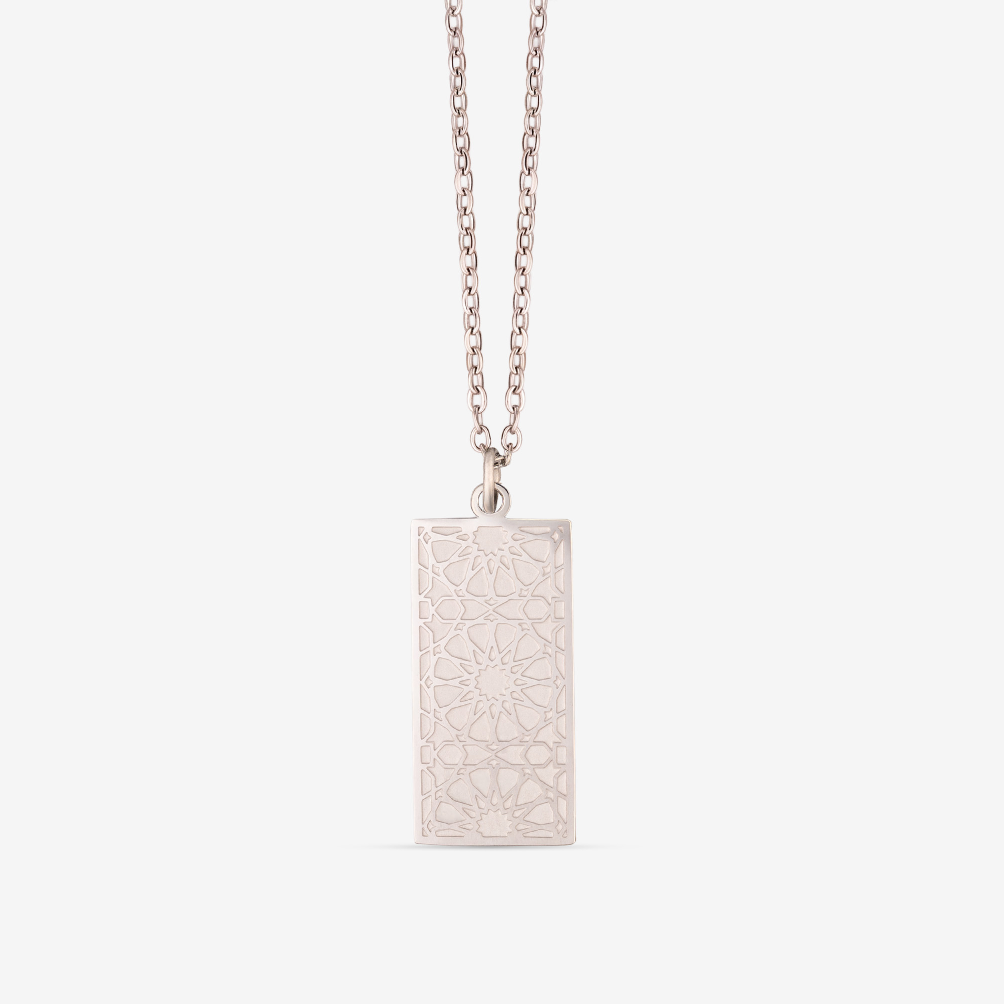 Colgante Placa Geometrías Plata