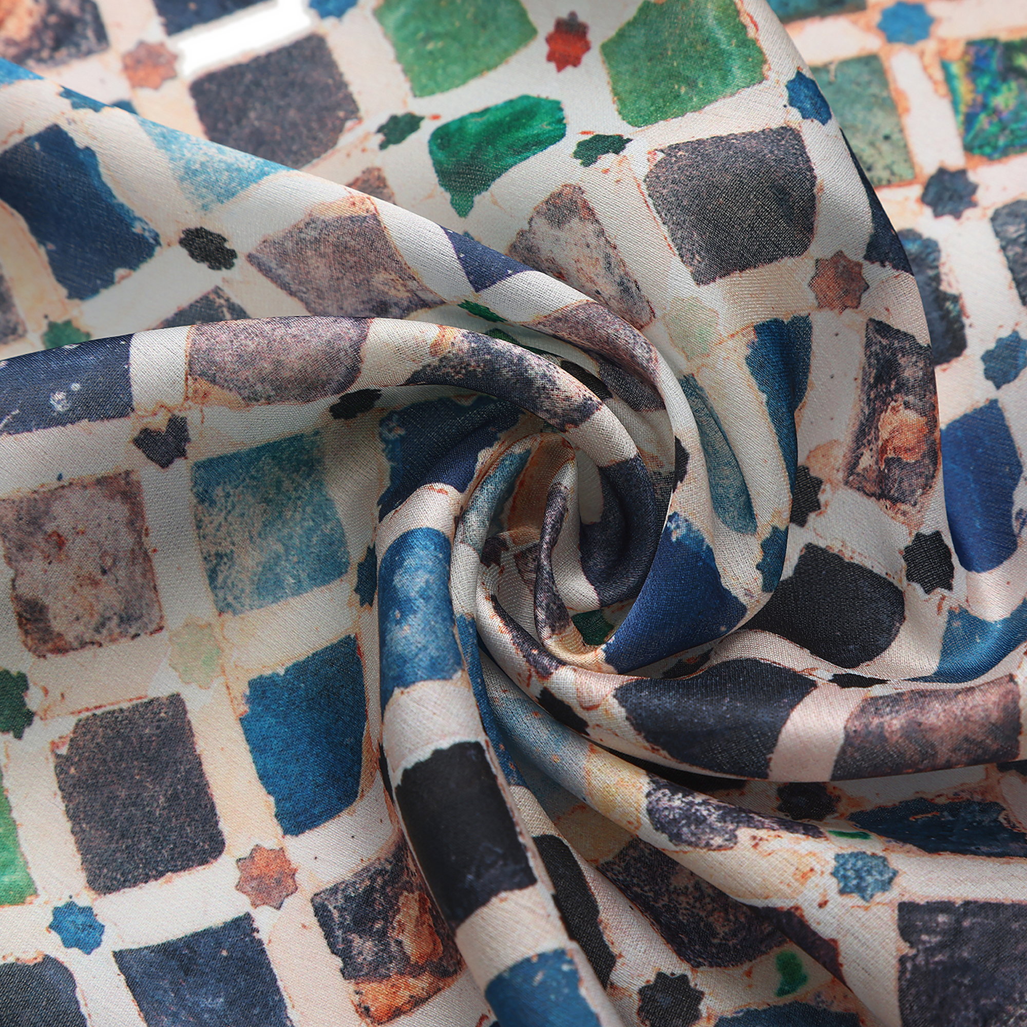 Pañuelo Comares, Poly Satin, 70 x 70 cm — detalle del tejido 1