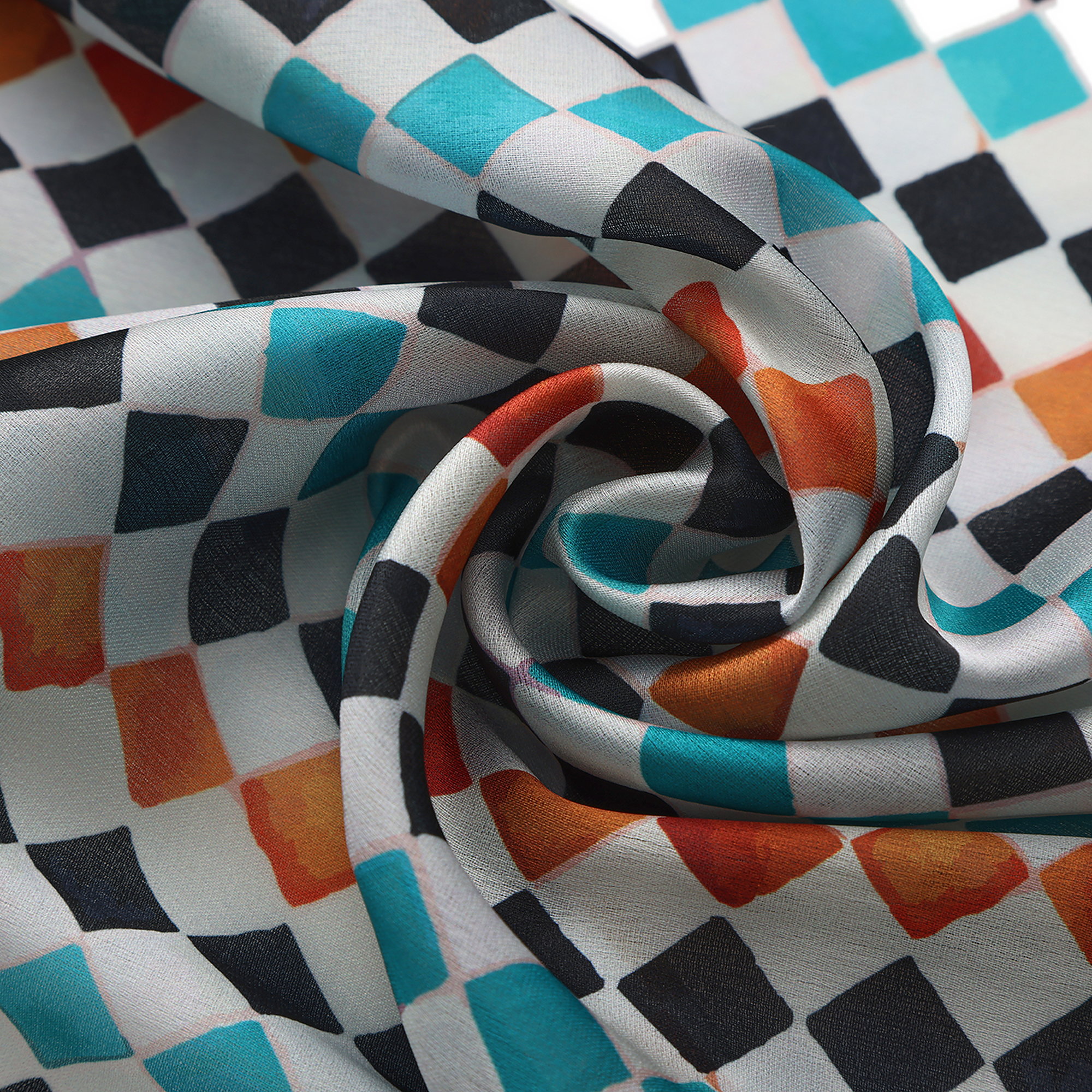 Pañuelo Amira, Poly Satin, 70 x 70 cm — detalle del tejido 1