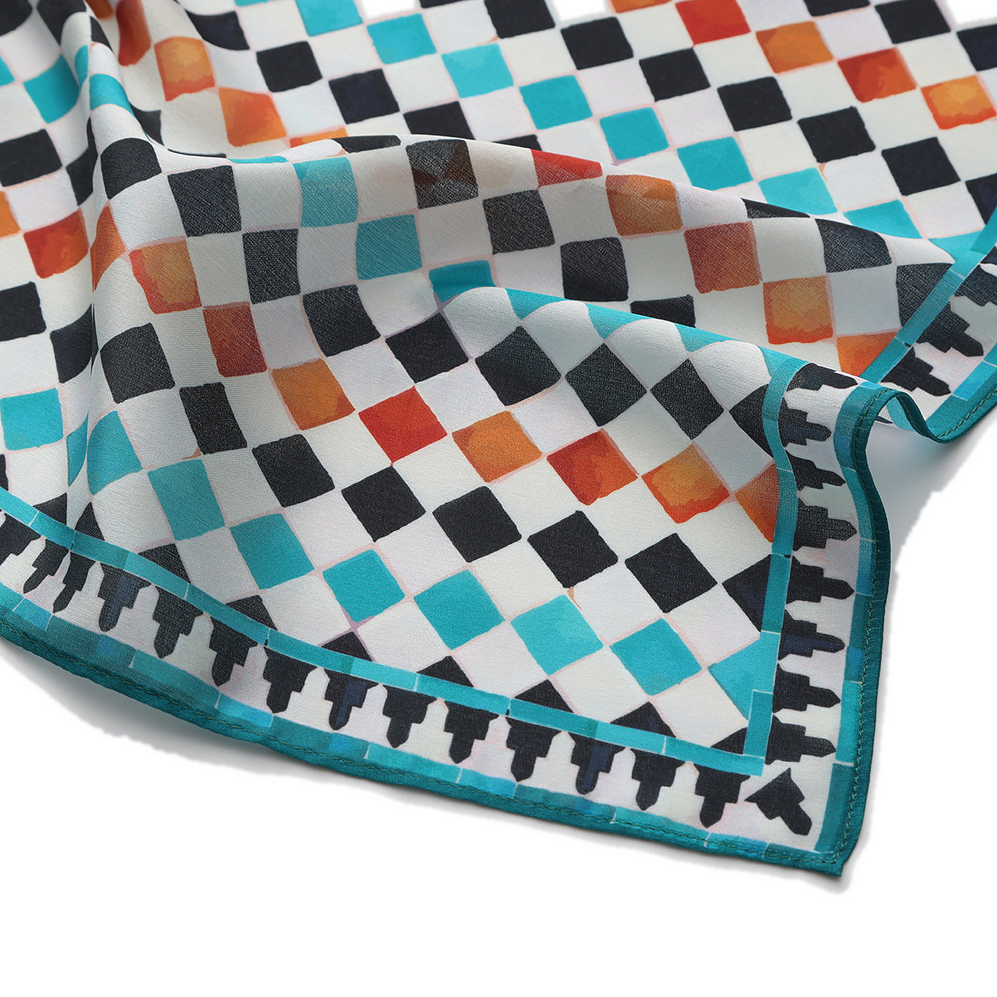 Pañuelo Amira, Poly Satin, 70 x 70 cm — detalle del tejido 2