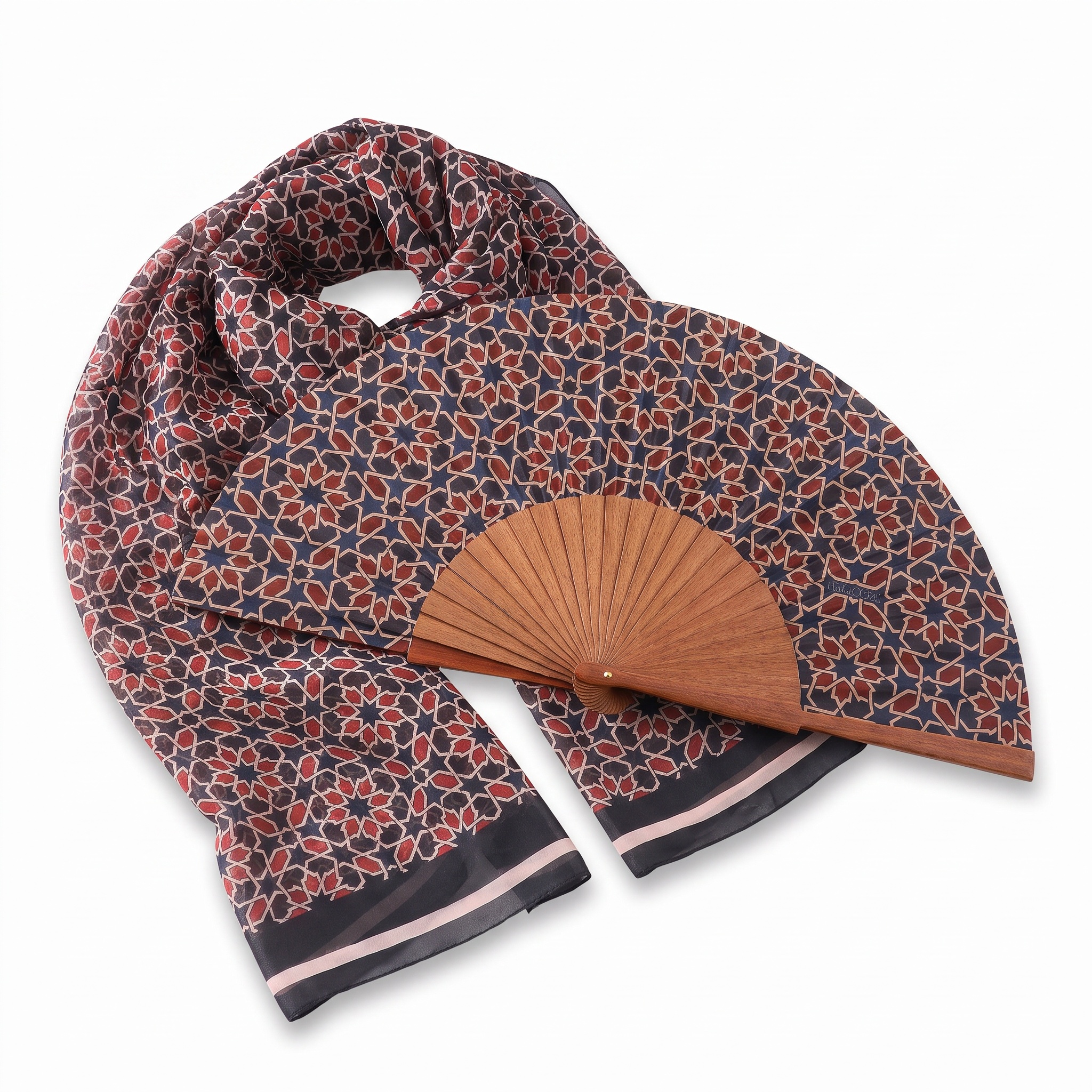 Conjunto de pañuelo y abanico Mirath al por mayor